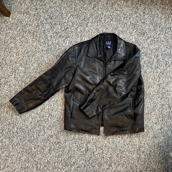 GAP Jackets & Coats Vintage Gap Mens Black Leather Jacket Poshmark